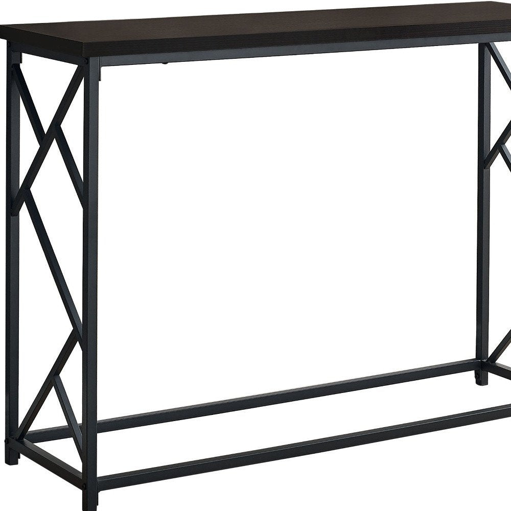44" Brown And Black Frame Console Table HomeRoots