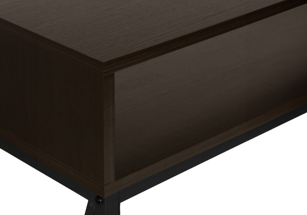 47" Brown and Black Frame Console Table With Shelves HomeRoots