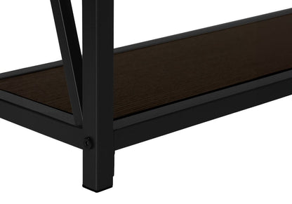 47" Brown and Black Frame Console Table With Shelves HomeRoots
