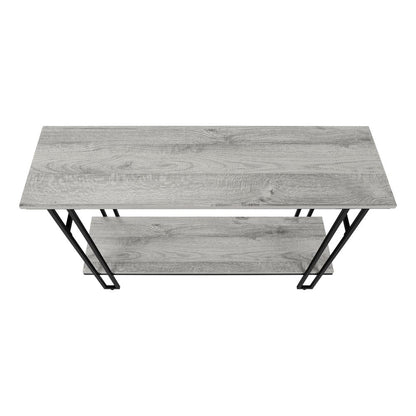 47" Gray and Black Frame Console Table With Shelves HomeRoots