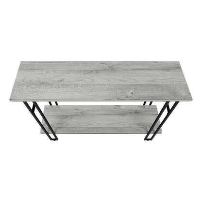47" Gray and Black Frame Console Table With Shelves HomeRoots