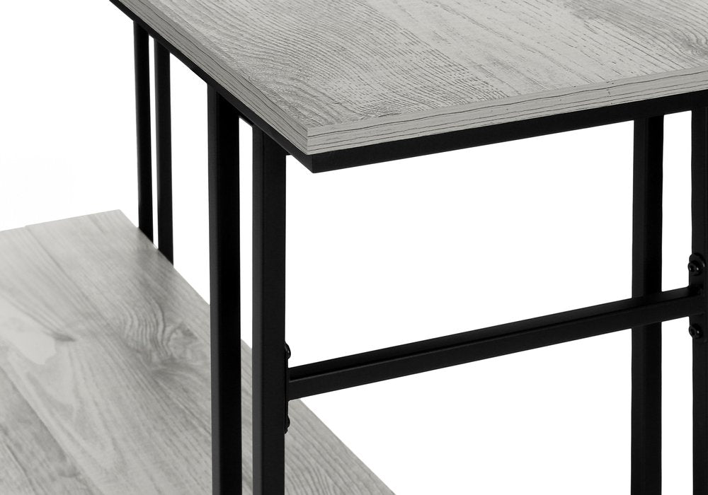 47" Gray and Black Frame Console Table With Shelves HomeRoots