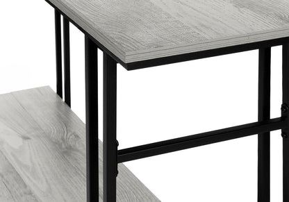 47" Gray and Black Frame Console Table With Shelves HomeRoots