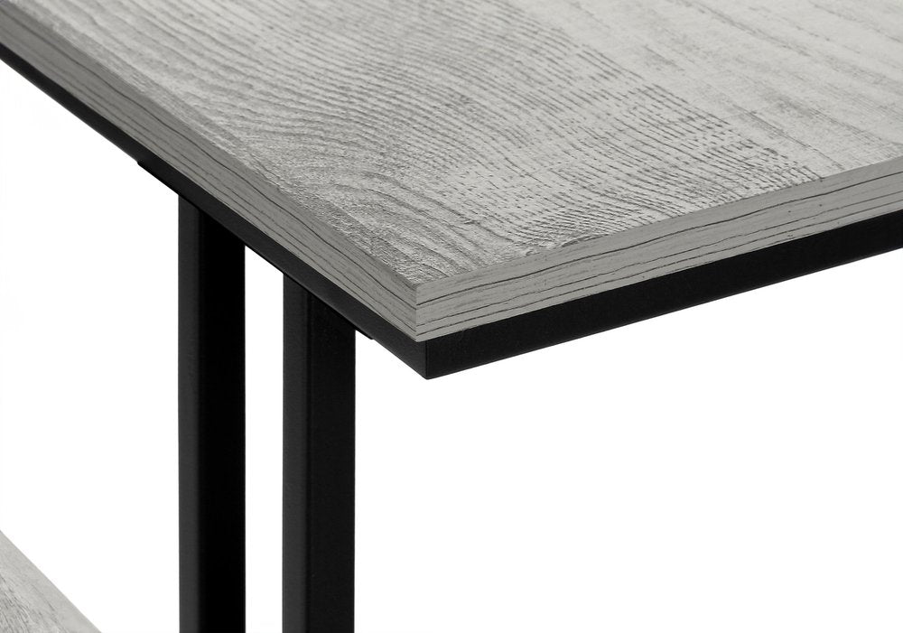 47" Gray and Black Frame Console Table With Shelves HomeRoots