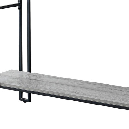 47" Gray and Black Frame Console Table With Shelves HomeRoots