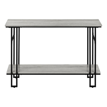 47" Gray and Black Frame Console Table With Shelves HomeRoots