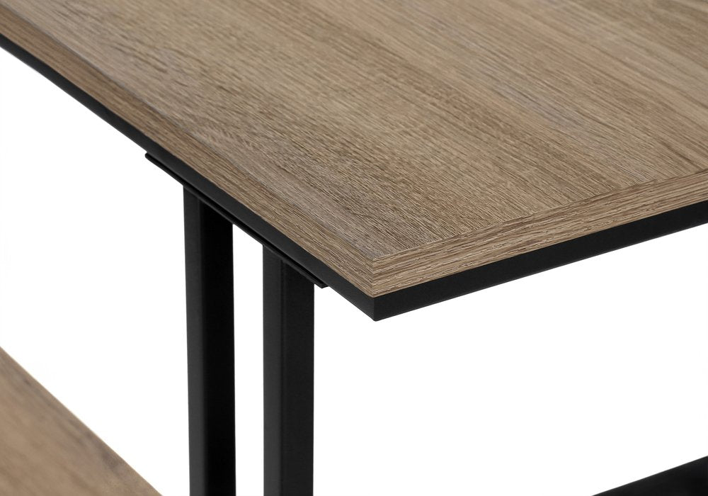 47" Gray and Black Frame Console Table With Shelves HomeRoots