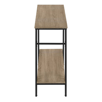 47" Gray and Black Frame Console Table With Shelves HomeRoots