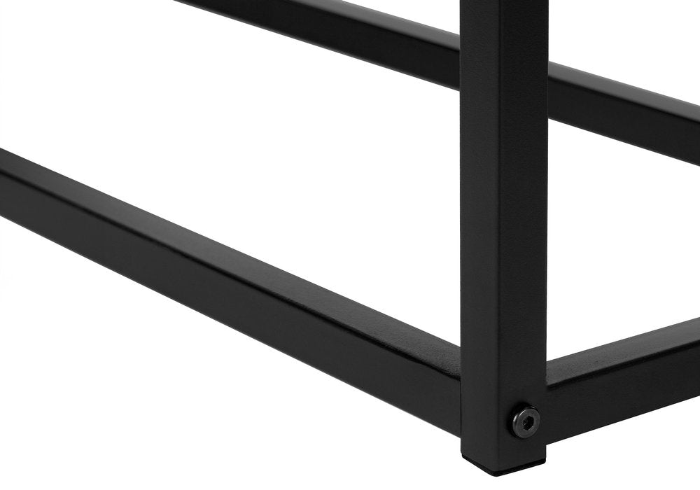 48" Brown and Black Frame Console Table With Shelves HomeRoots