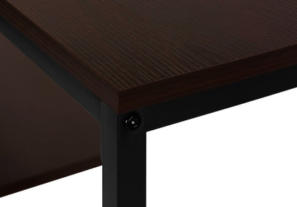 48" Brown and Black Frame Console Table With Shelves HomeRoots
