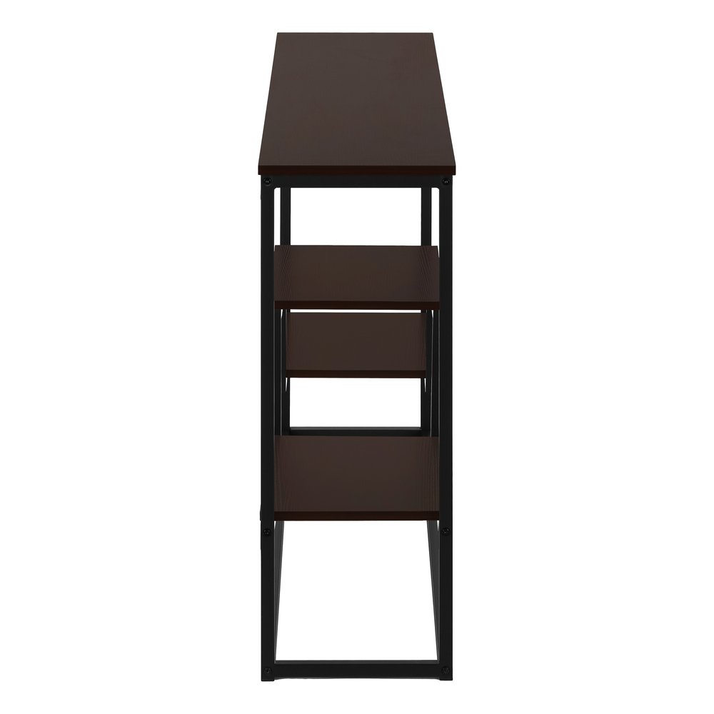 48" Brown and Black Frame Console Table With Shelves HomeRoots