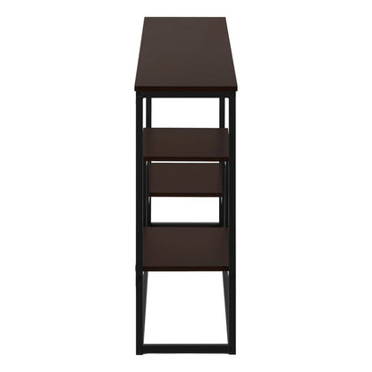 48" Brown and Black Frame Console Table With Shelves HomeRoots