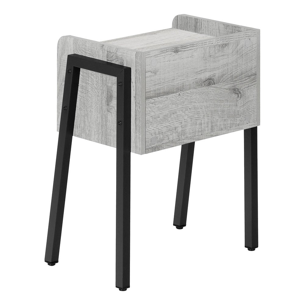 23" Rectangular Grey And Black Metal Accent Table HomeRoots