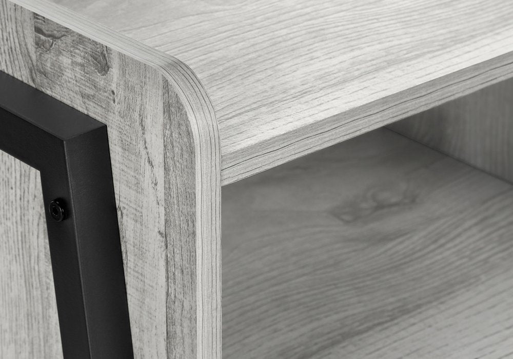 23" Rectangular Grey And Black Metal Accent Table HomeRoots