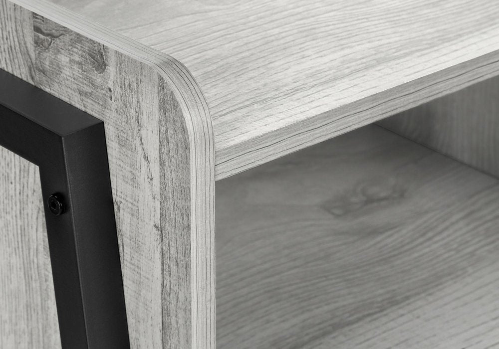 23" Rectangular Grey And Black Metal Accent Table HomeRoots