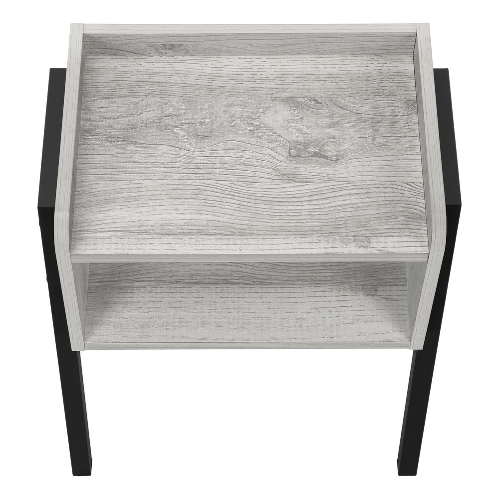 23" Rectangular Grey And Black Metal Accent Table HomeRoots