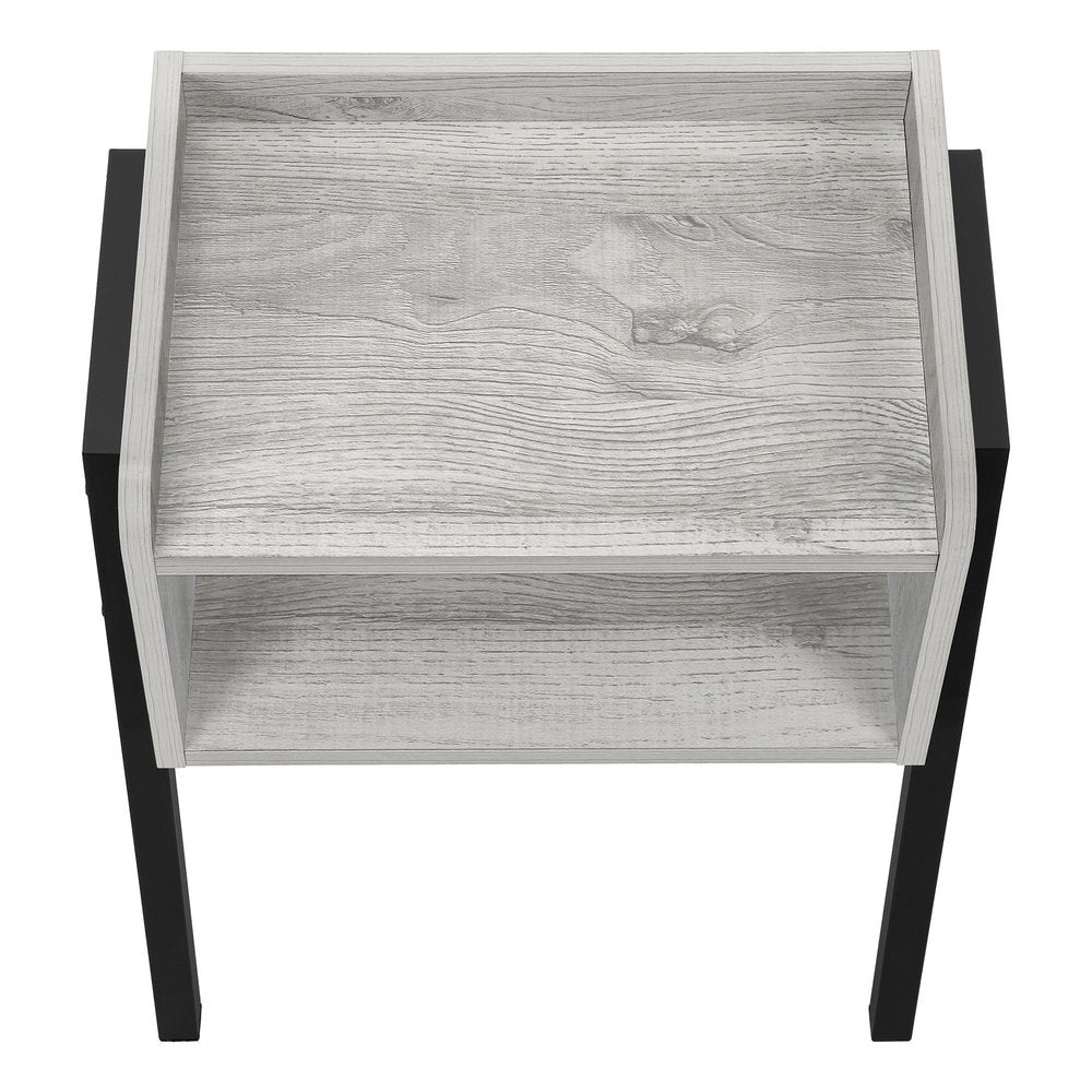 23" Rectangular Grey And Black Metal Accent Table HomeRoots