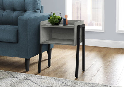 23" Rectangular Grey And Black Metal Accent Table HomeRoots