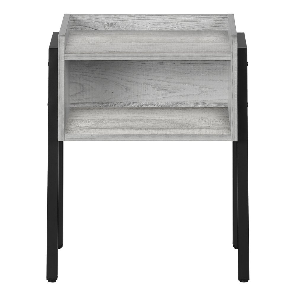 23" Rectangular Grey And Black Metal Accent Table HomeRoots