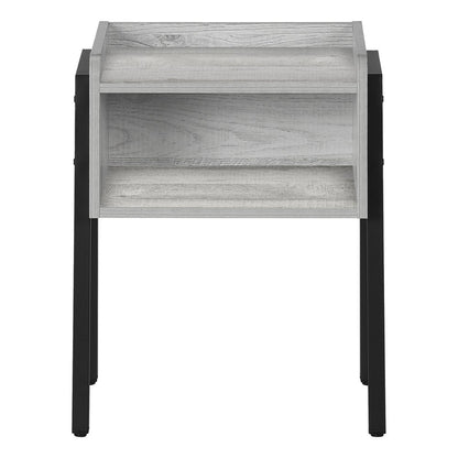 23" Rectangular Grey And Black Metal Accent Table HomeRoots