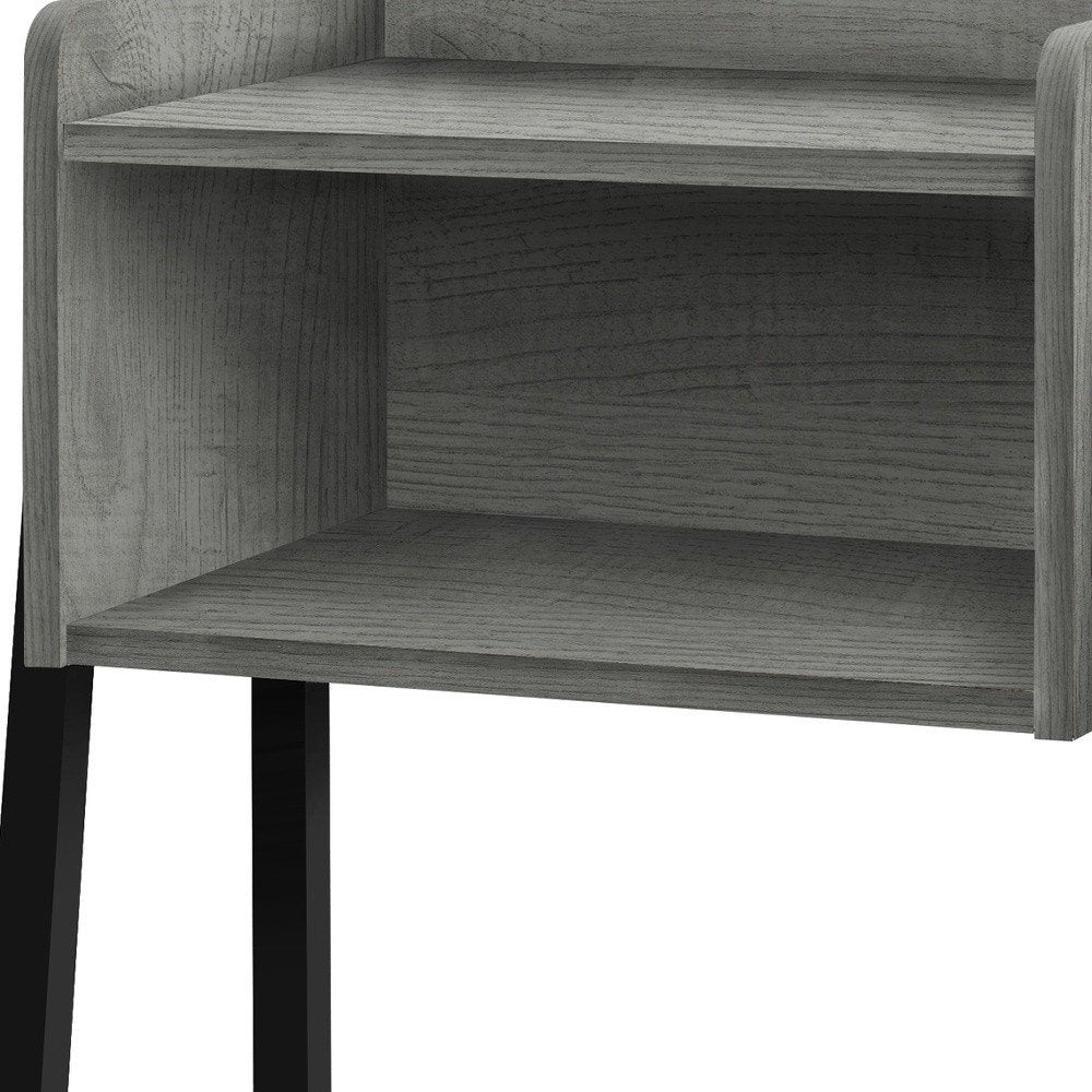 23" Rectangular Grey And Black Metal Accent Table HomeRoots