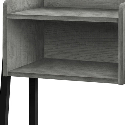 23" Rectangular Grey And Black Metal Accent Table HomeRoots