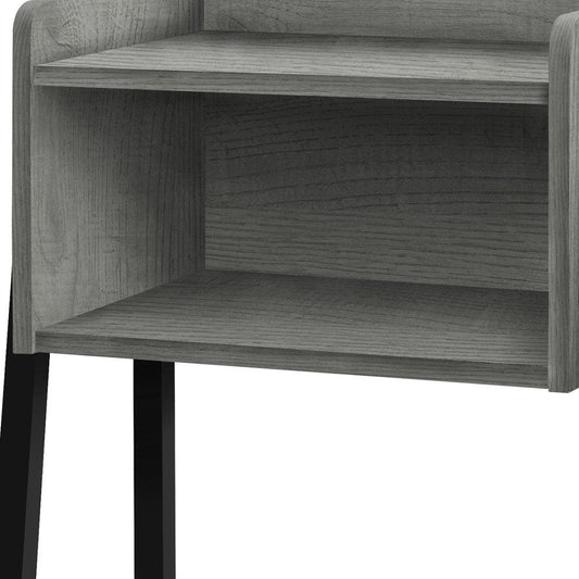 23" Rectangular Grey And Black Metal Accent Table HomeRoots