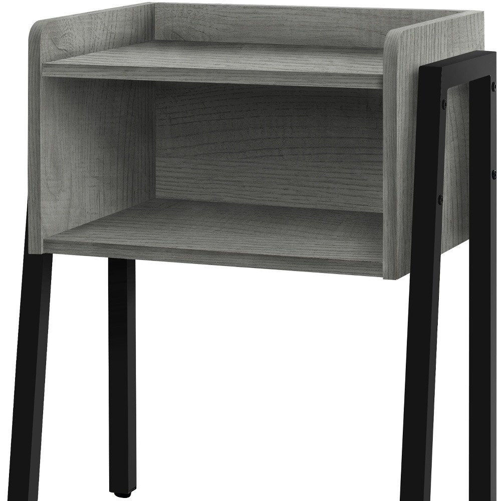 23" Rectangular Grey And Black Metal Accent Table HomeRoots