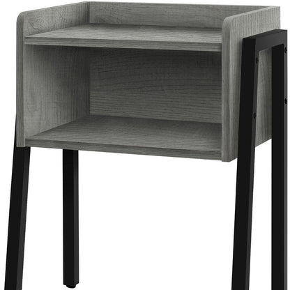 23" Rectangular Grey And Black Metal Accent Table HomeRoots