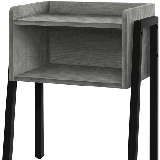 23" Rectangular Grey And Black Metal Accent Table HomeRoots