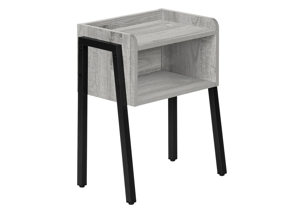 23" Rectangular Grey And Black Metal Accent Table HomeRoots