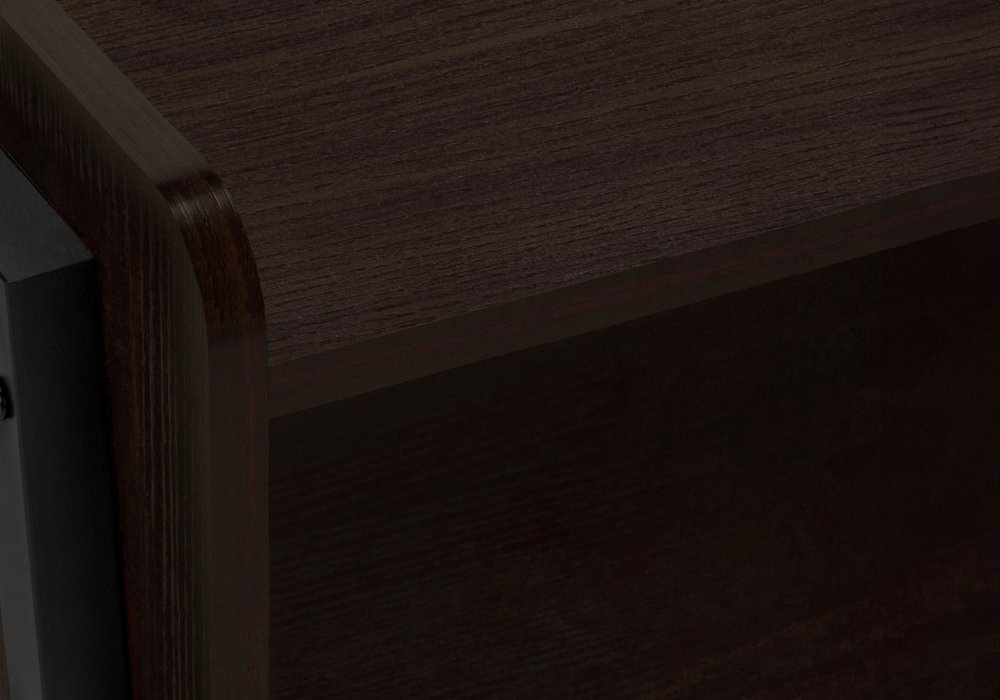 23" Rectangular Espresso Accent Table With Black Metal Legs HomeRoots