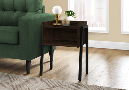 23" Rectangular Espresso Accent Table With Black Metal Legs HomeRoots