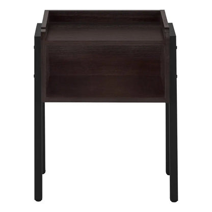 23" Rectangular Espresso Accent Table With Black Metal Legs HomeRoots