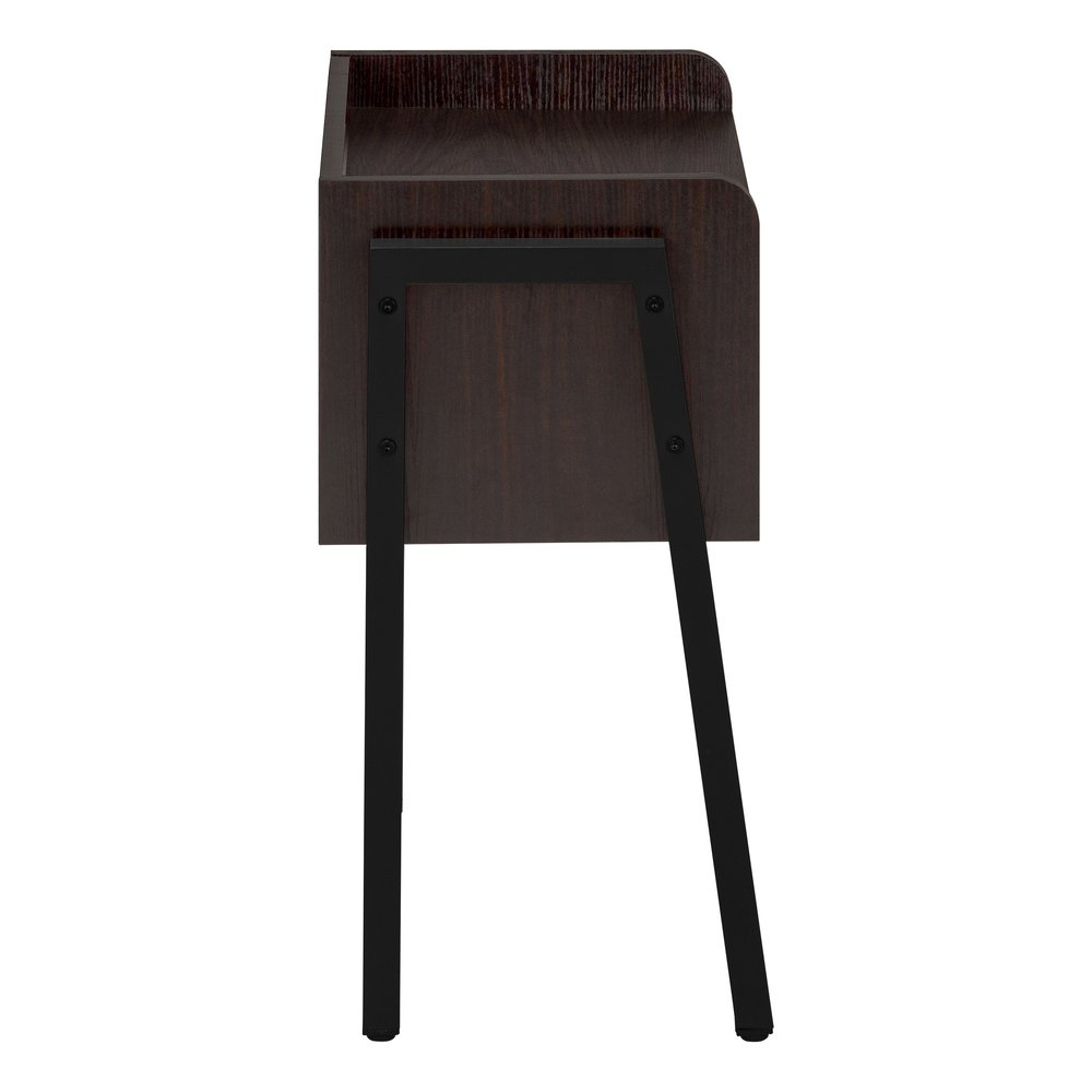 23" Rectangular Espresso Accent Table With Black Metal Legs HomeRoots