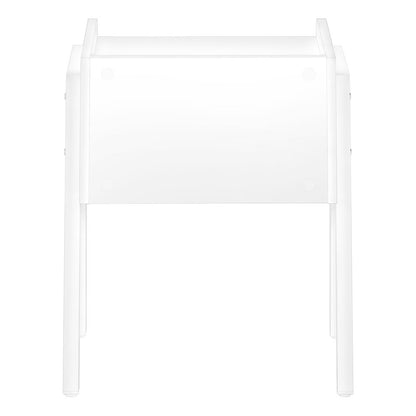 23" Rectangular White Accent Table With White Metal Legs HomeRoots