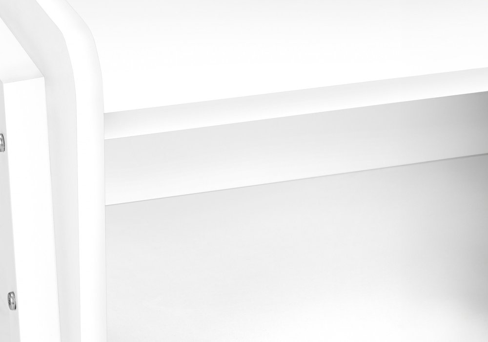 23" Rectangular White Accent Table With White Metal Legs HomeRoots