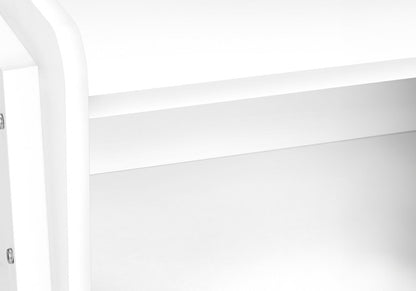 23" Rectangular White Accent Table With White Metal Legs HomeRoots