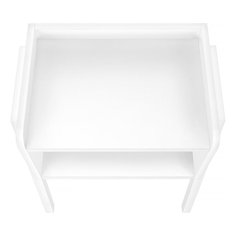 23" Rectangular White Accent Table With White Metal Legs HomeRoots