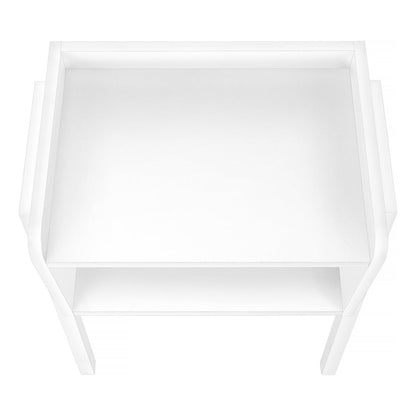 23" Rectangular White Accent Table With White Metal Legs HomeRoots