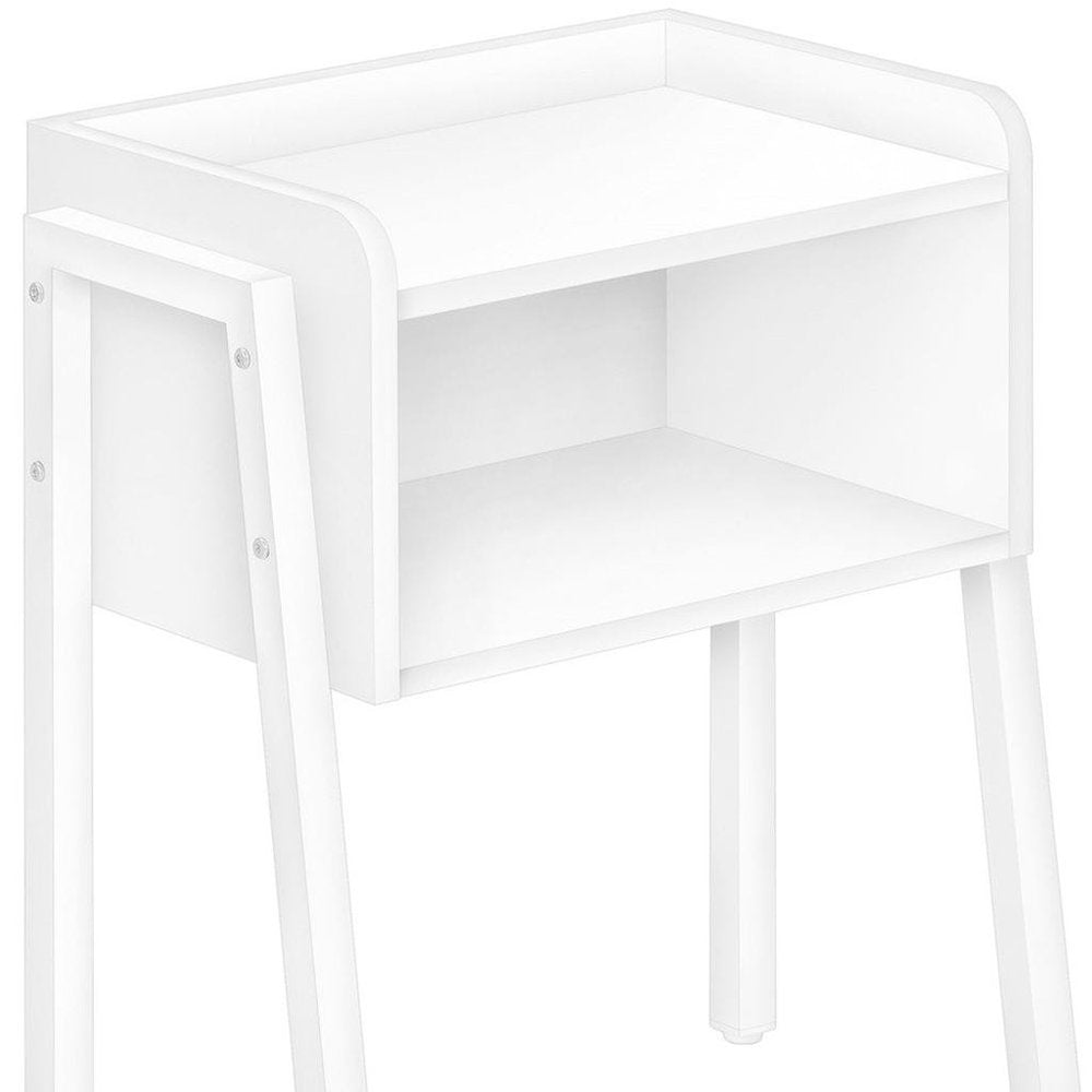23" Rectangular White Accent Table With White Metal Legs HomeRoots