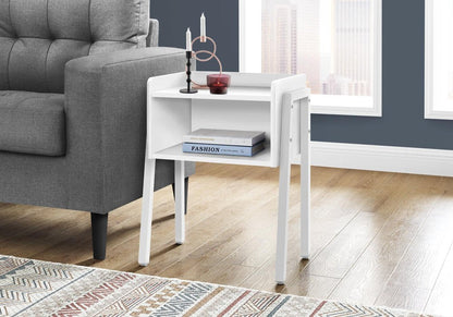 23" Rectangular White Accent Table With White Metal Legs HomeRoots