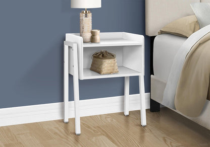 23" Rectangular White Accent Table With White Metal Legs HomeRoots