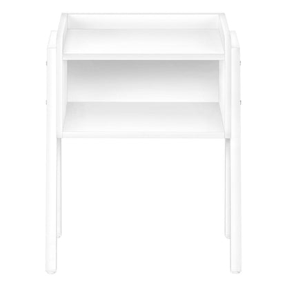23" Rectangular White Accent Table With White Metal Legs HomeRoots
