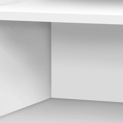 23" Rectangular White Accent Table With White Metal Legs HomeRoots