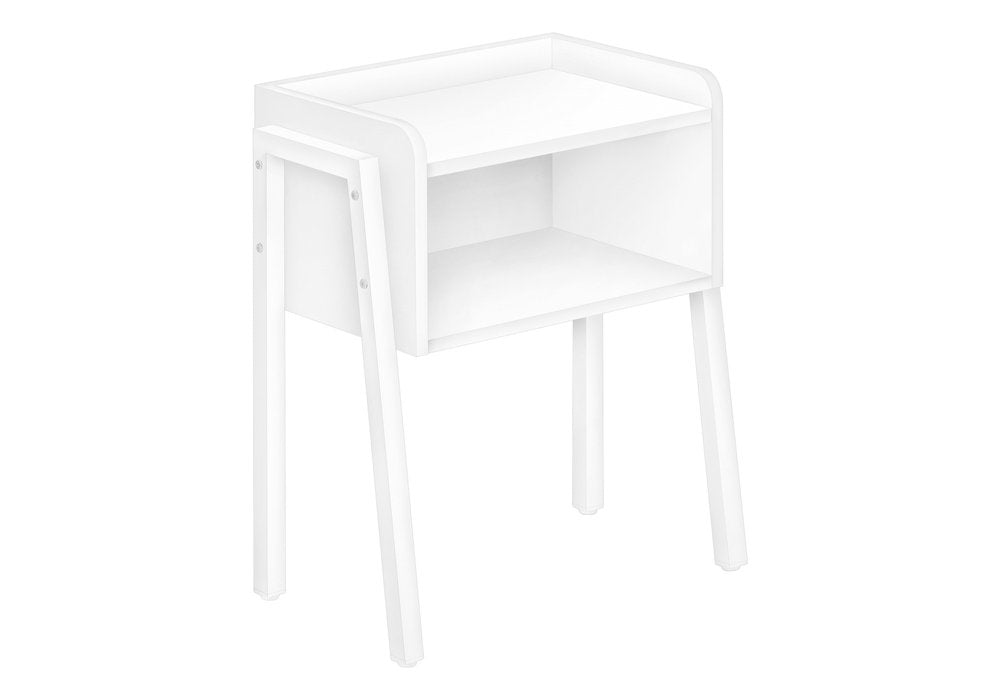 23" Rectangular White Accent Table With White Metal Legs HomeRoots