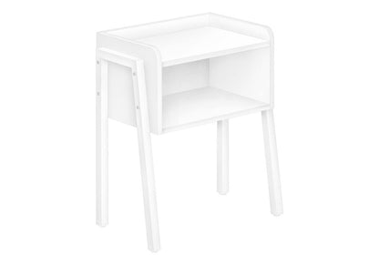 23" Rectangular White Accent Table With White Metal Legs HomeRoots