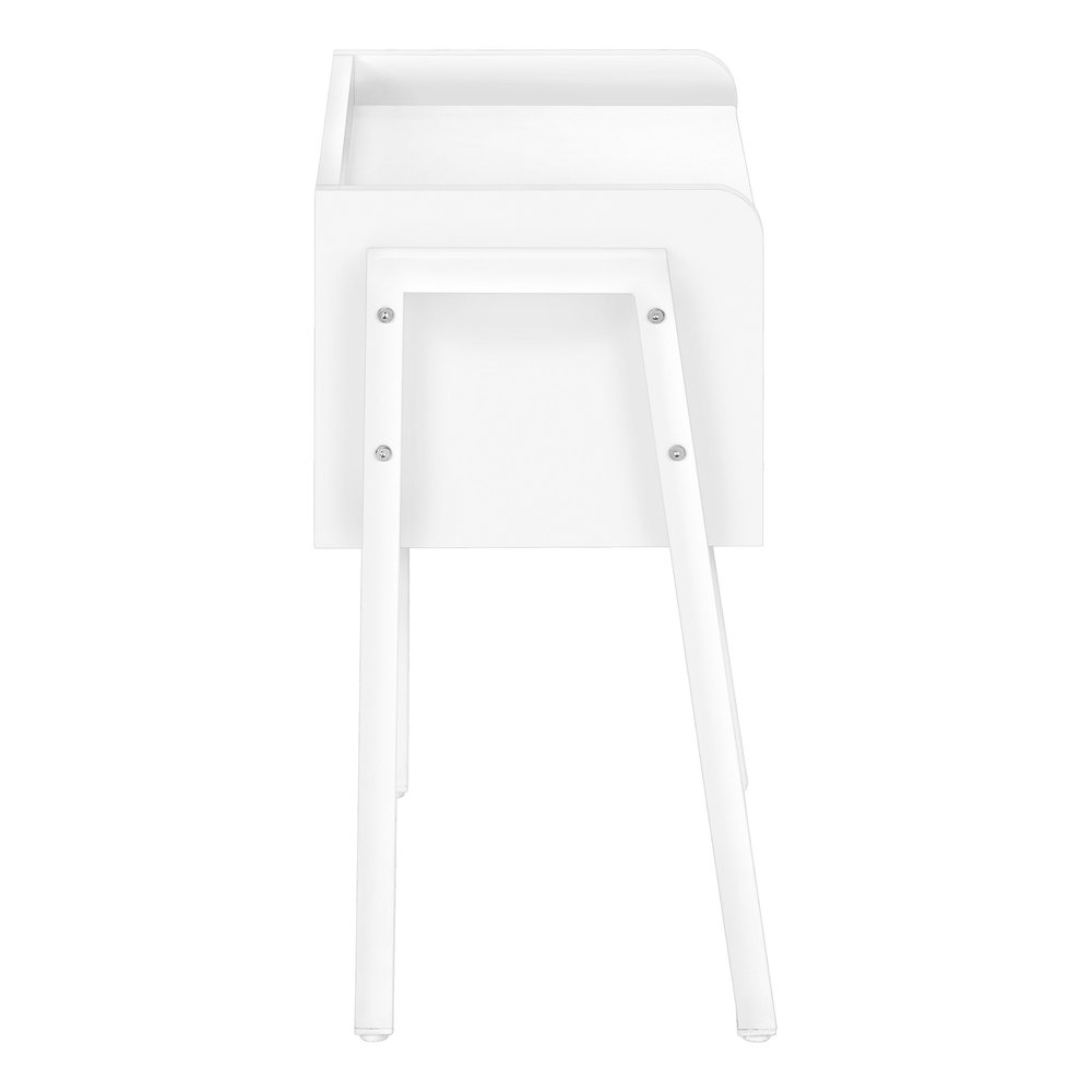 23" Rectangular White Accent Table With White Metal Legs HomeRoots