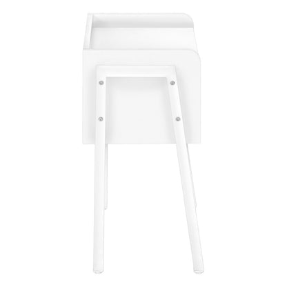 23" Rectangular White Accent Table With White Metal Legs HomeRoots