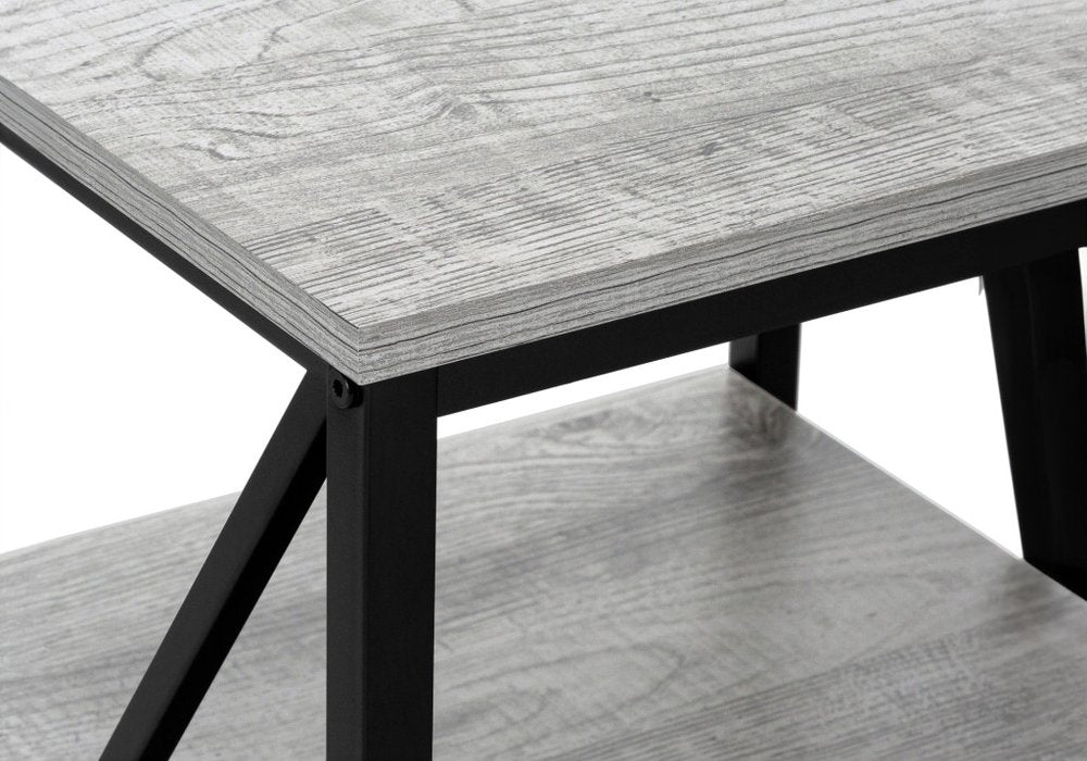 26" Rectangular Grey Black Metal Accent Table HomeRoots